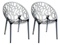 2-delige Set Stapelstoelen - Designstoelen - Weerbestendig Kunststof Kleur grijs