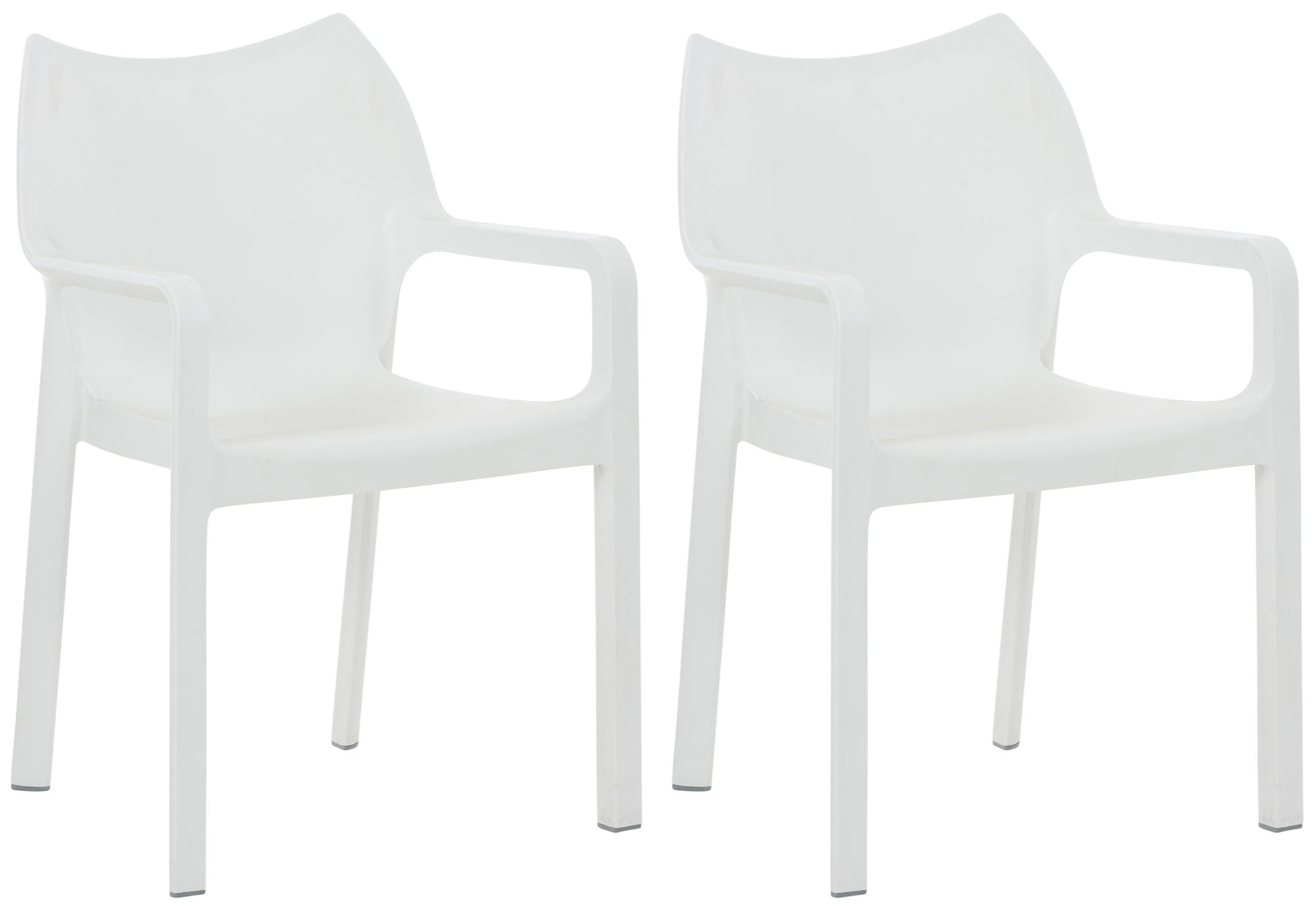 2-delige Set Stoelen - Tuin- en Feeststoelen - UV-bestendig en Waterafstotend Kleur wit