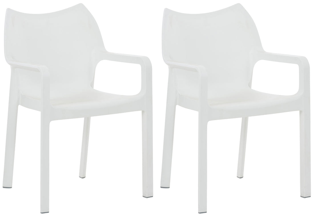 2-delige Set Stoelen - Tuin- en Feeststoelen - UV-bestendig en Waterafstotend Kleur wit