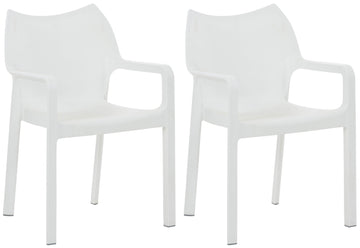2-delige Set Stoelen - Tuin- en Feeststoelen - UV-bestendig en Waterafstotend Kleur wit