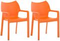 2-delige Set Stoelen - Tuin- en Feeststoelen - UV-bestendig en Waterafstotend Kleur oranje