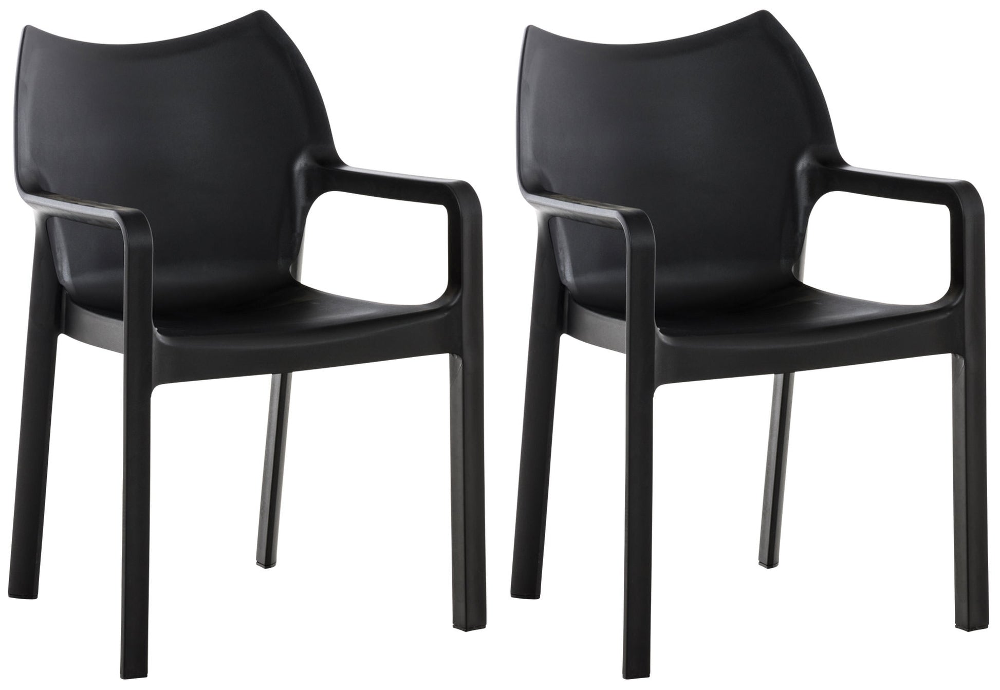 2-delige Set Stoelen - Tuin- en Feeststoelen - UV-bestendig en Waterafstotend Kleur zwart
