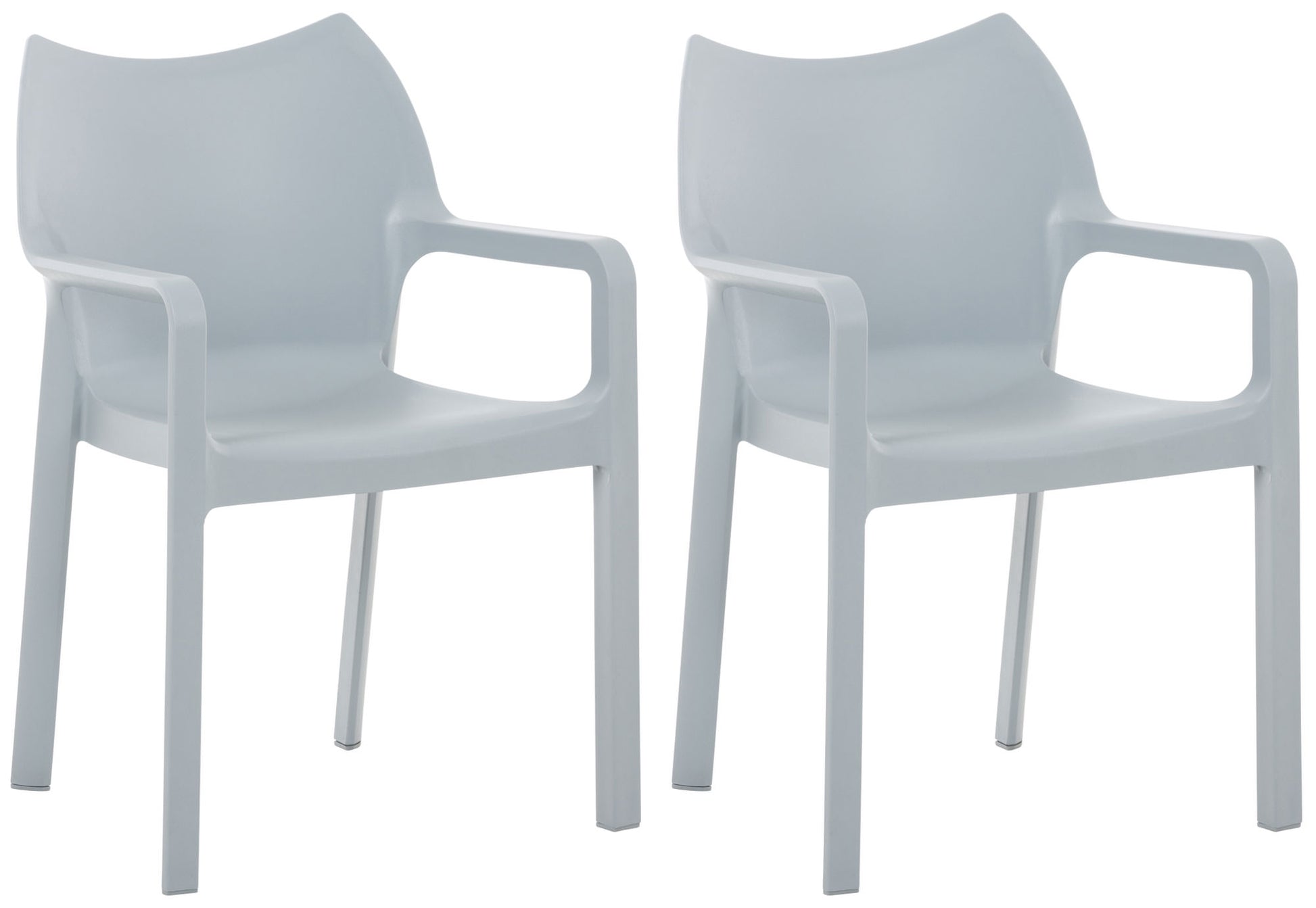 2-delige Set Stoelen - Tuin- en Feeststoelen - UV-bestendig en Waterafstotend Kleur lichtgrijs