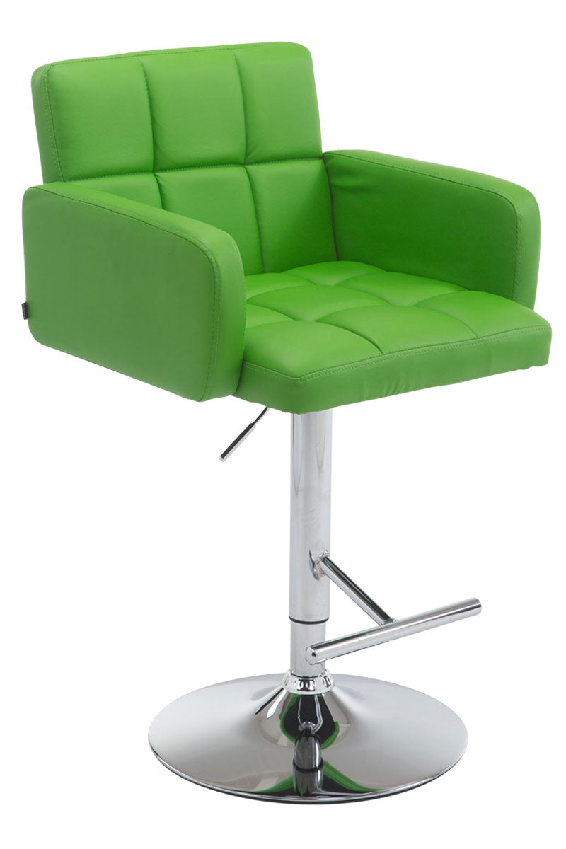 Design Barstoel - Kruk - Comfortabele Zit voor Dagelijks Gebruik met Kunstleren Bekleding Kleur groen Onderstel Kleur chroom
