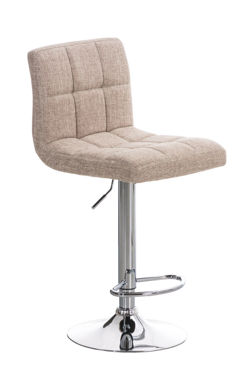 Barkruk met Stoffen Bekleding - Kruk - 360° Draaibaar en Ergonomisch Comfort Kleur crème