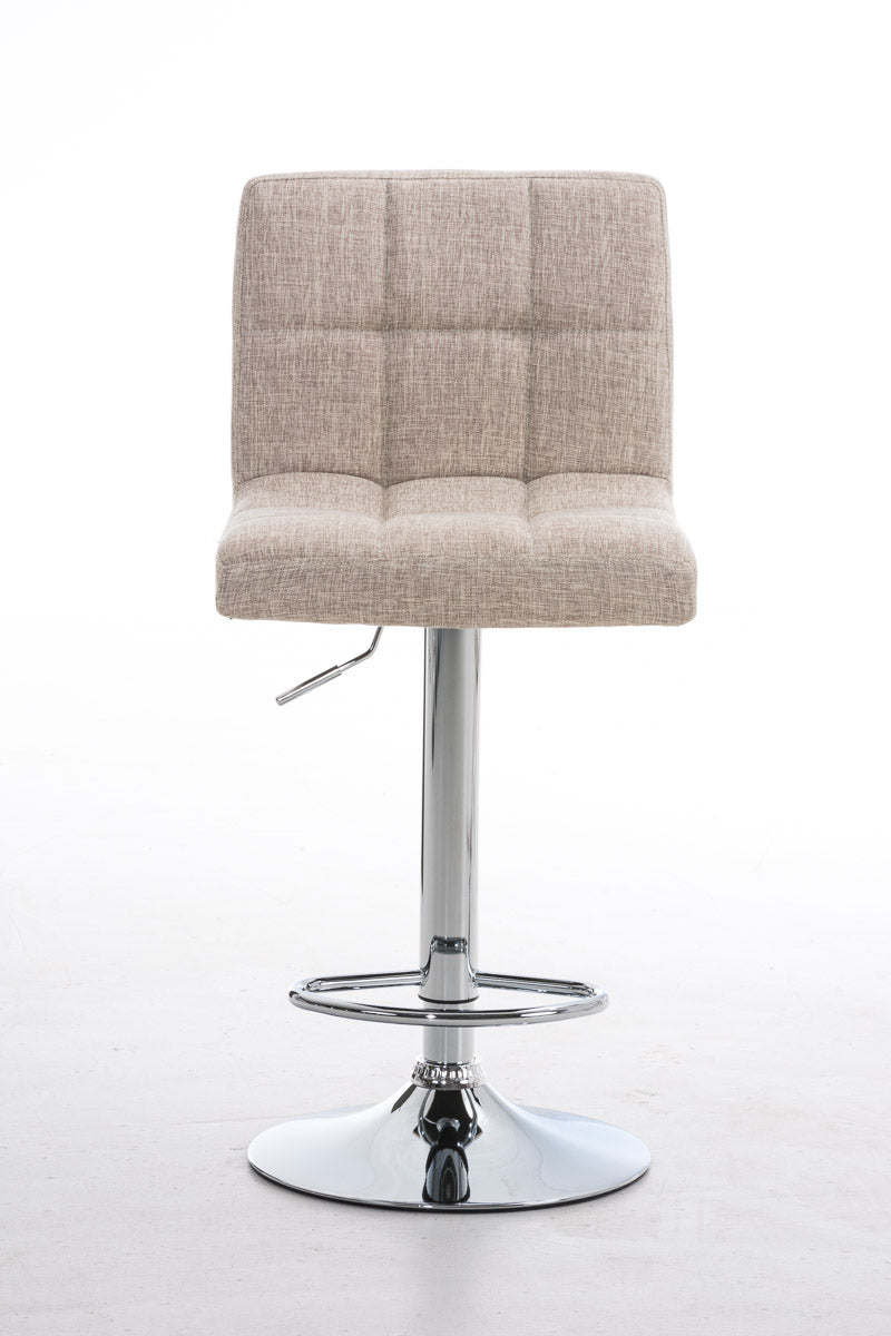 Barkruk met Stoffen Bekleding - Kruk - 360° Draaibaar en Ergonomisch Comfort Kleur crème