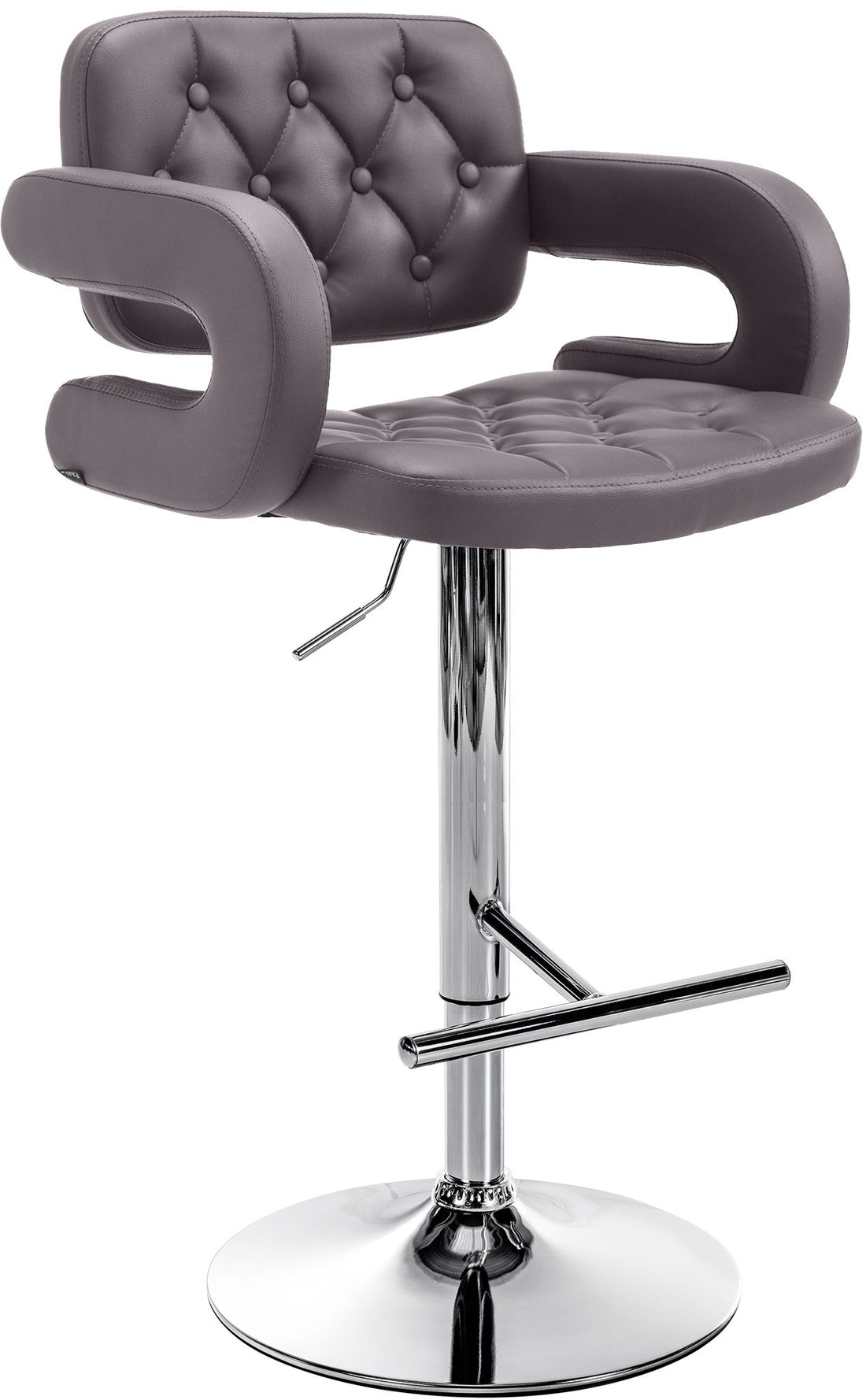 Designer Barstoel met Kunstleer - Luxe Comfort - Verstelbaar en Stabiliteit Kleur bruin Onderstel Kleur chroom