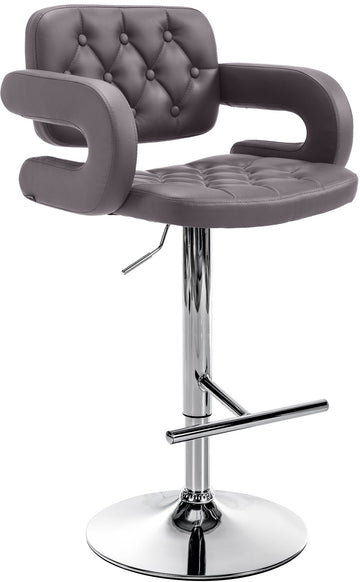 Designer Barstoel met Kunstleer - Luxe Comfort - Verstelbaar en Stabiliteit Kleur bruin Onderstel Kleur chroom