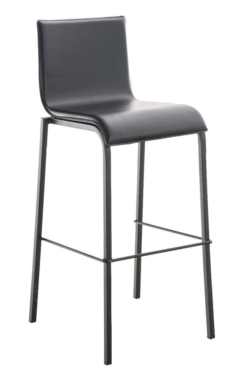 Elegante Barkruk, Hoge Zitkruk - Comfort, Duurzaam Imitatieleer, Stevig Metaal Frame Kleur zwart