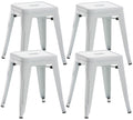 4-delige Set Zitkrukken - Stoelen - Robuust & Stapelbaar Design Kleur wit