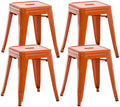 Set van 4 Industriële Krukken - Stapelbare Stoelen - Buitengewone Stabiliteit Kleur oranje