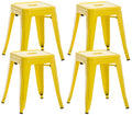 4-delige Set Zitkrukken - Stoelen - Robuust & Stapelbaar Design Kleur geel