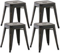 4-delige Set Zitkrukken - Stoelen - Robuust & Stapelbaar Design Kleur zwart en goud