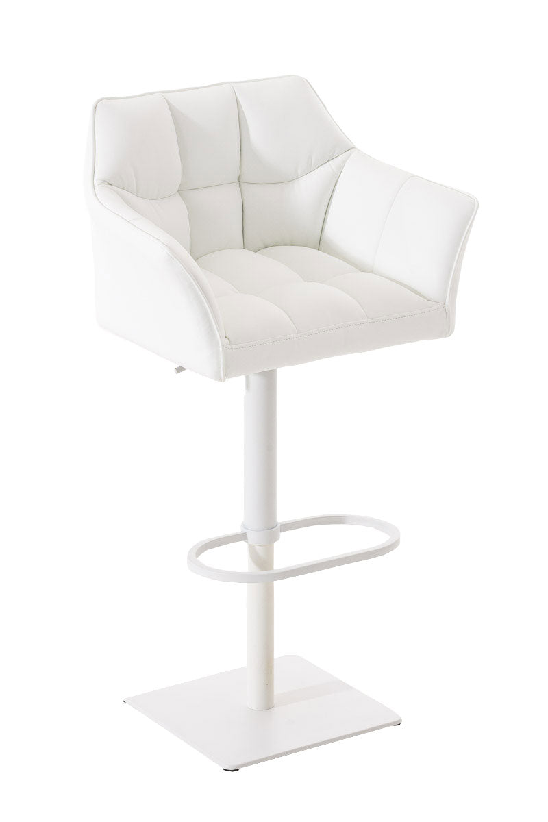 Moderne Barkruk - Elegante Stoel - 360° Draaibaar & Verstelbaar Kleur wit Onderstel Kleur wit
