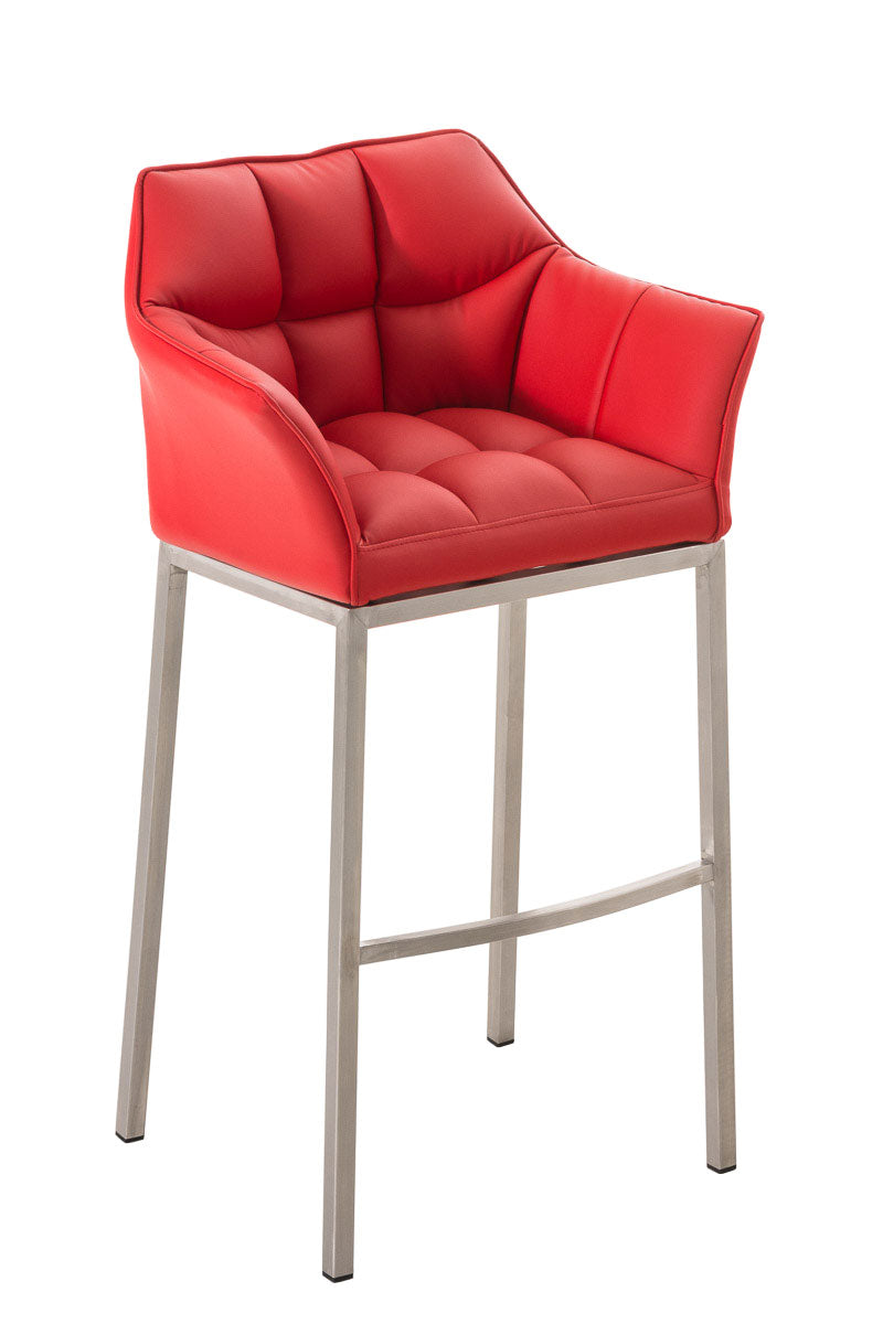 Modieuze Barkruk - Comfortabele Kruk - Hoog Zitcomfort, Verstelbaar Frame Kleur rood