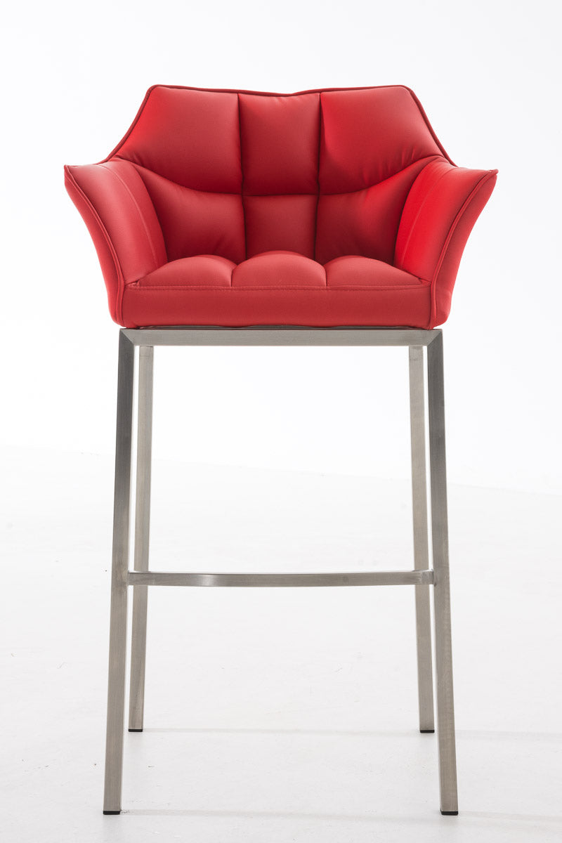 Modieuze Barkruk - Comfortabele Kruk - Hoog Zitcomfort, Verstelbaar Frame Kleur rood