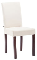 Eetkamerstoel - Eethoekstoel - Comfortabele Stoffen Bekleding, Modern Design Kleur crème Onderstel Kleur cappuccino