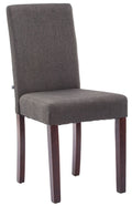 Eetkamerstoel - Eethoekstoel - Comfortabele Stoffen Bekleding, Modern Design Kleur donkergrijs Onderstel Kleur cappuccino