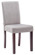Eetkamerstoel - Eethoekstoel - Comfortabele Stoffen Bekleding, Modern Design Kleur lichtgrijs Onderstel Kleur cappuccino