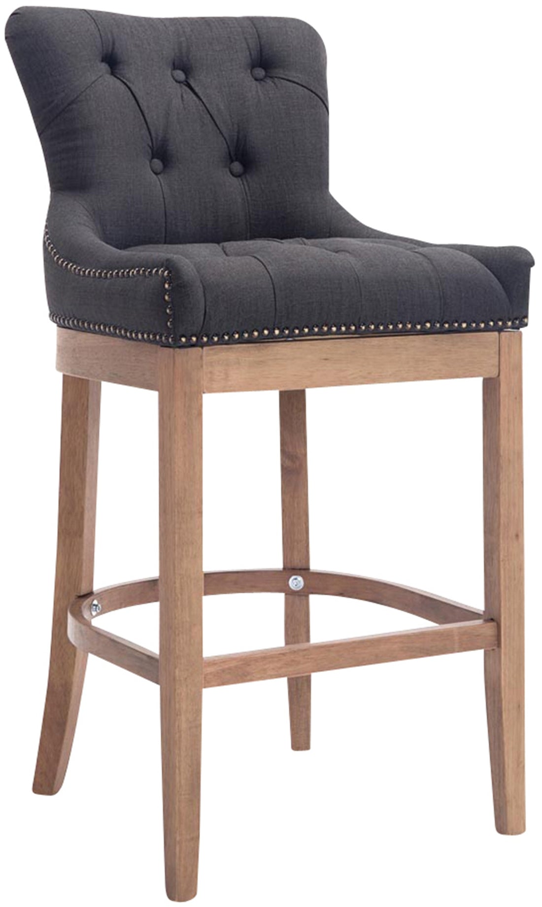 Barkruk - Hoge Kruk, Stijlvol Design, Comfortabele Zithoogte - 74 cm, Rubberhouten Onderstel Kleur crème