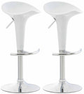 Set van 2 Barkrukken - Hoge krukken - Ergonomisch en Verstelbaar in Hoogte Kleur wit