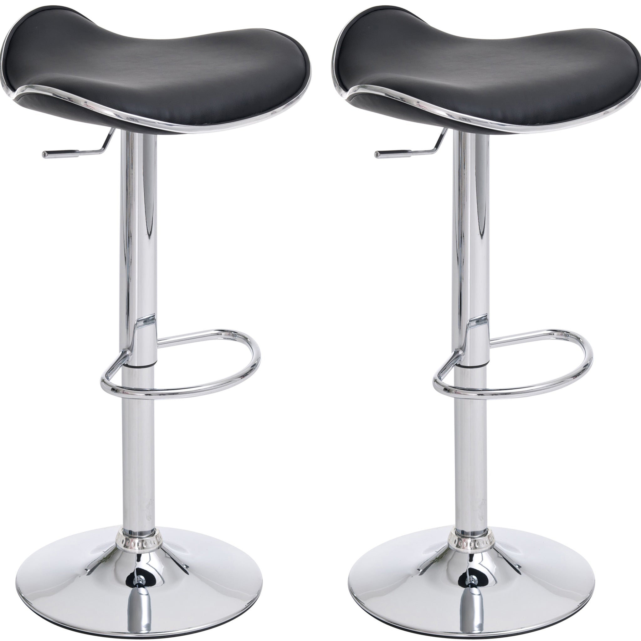 2-delige Set Barkrukken - Hoge Zitstoelen - Verstelbare Hoogte & Draaibaar 360° Kleur zwart