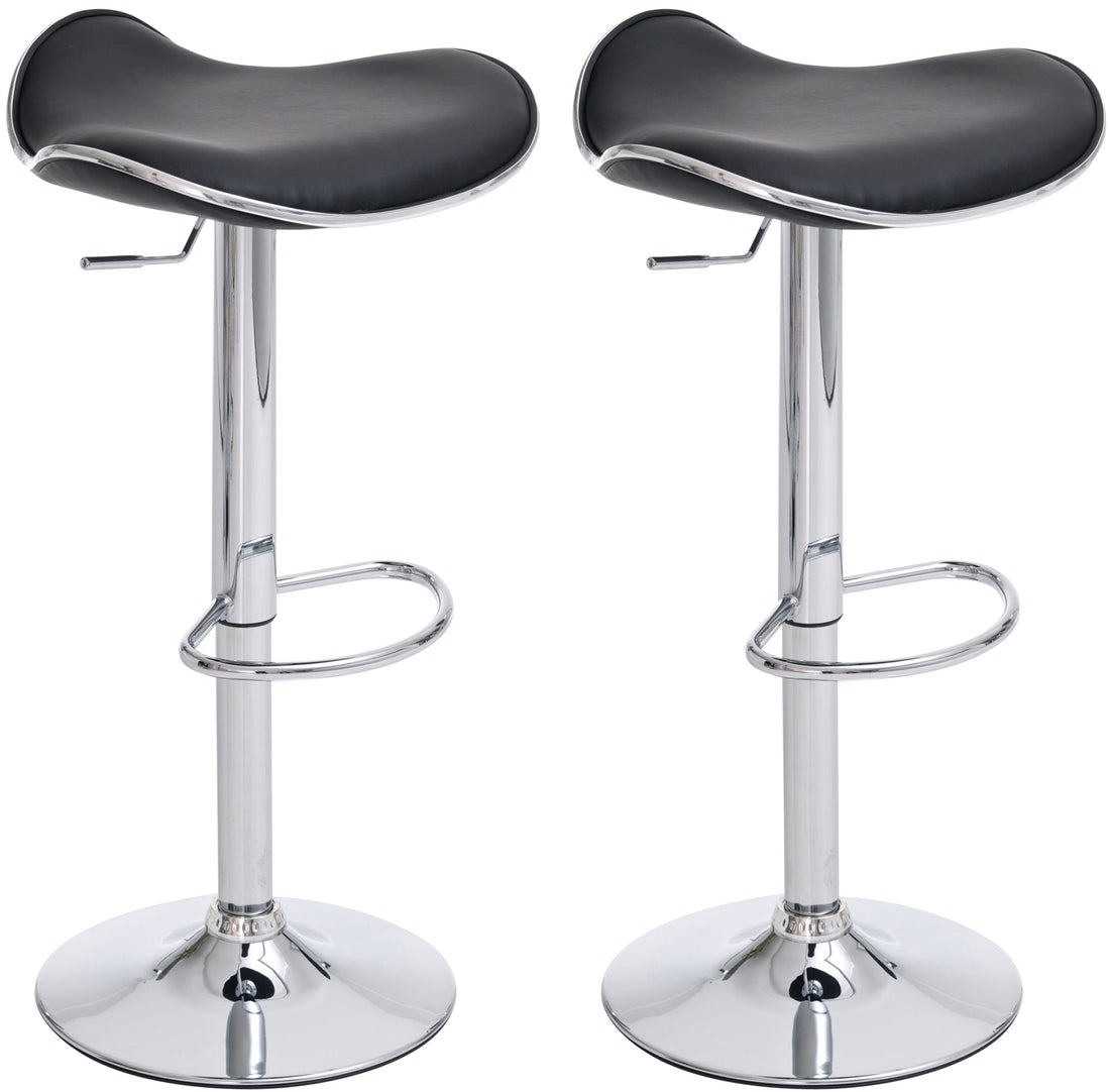 2-delige Set Barkrukken - Hoge Zitstoelen - Verstelbare Hoogte & Draaibaar 360° Kleur zwart
