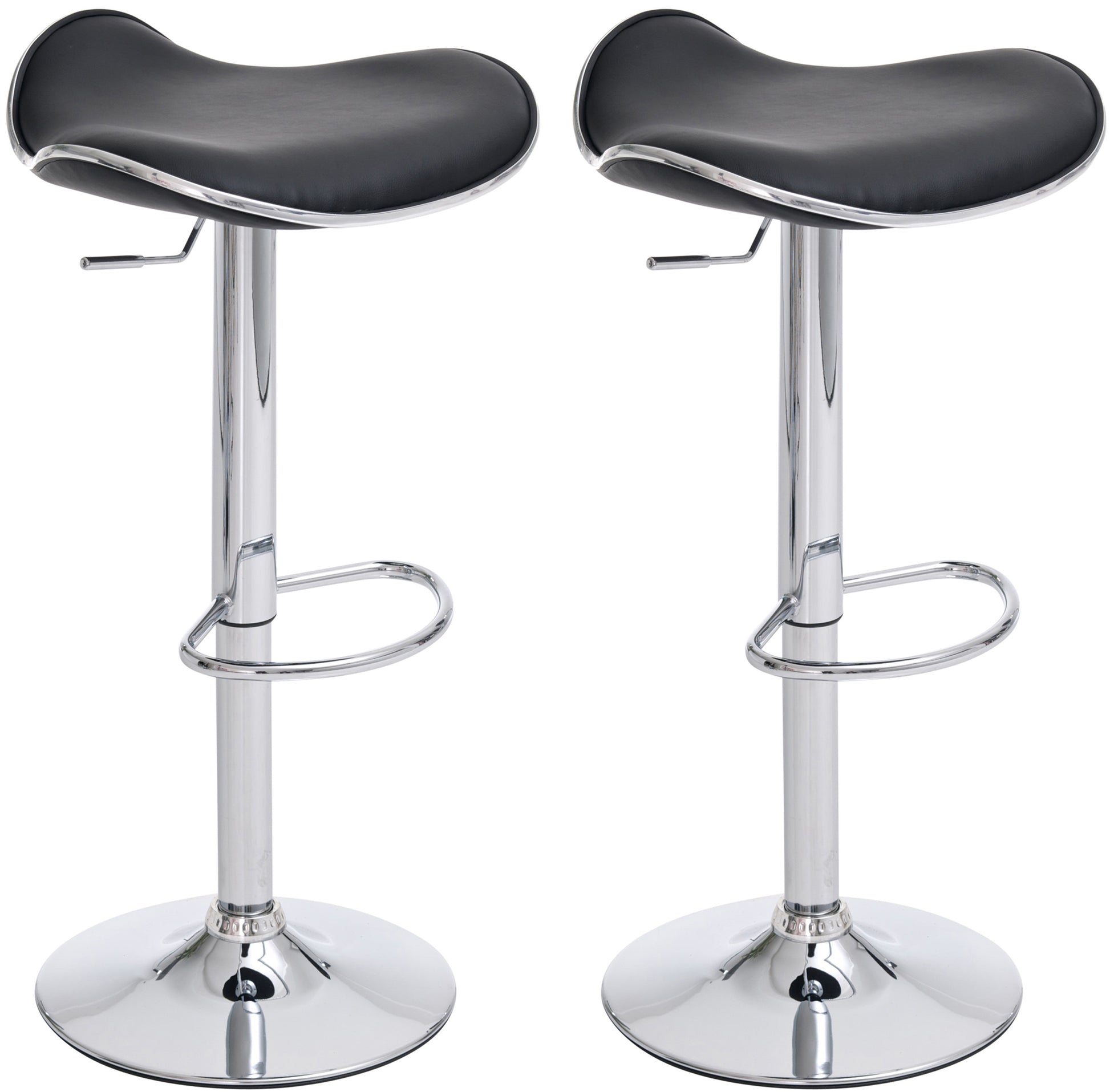 2-delige Set Barkrukken - Hoge Zitstoelen - Verstelbare Hoogte & Draaibaar 360° Kleur zwart
