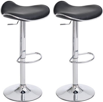 2-delige Set Barkrukken - Hoge Zitstoelen - Verstelbare Hoogte & Draaibaar 360° Kleur zwart