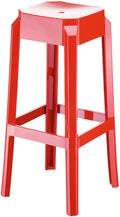 Moderne Barkruk - Design Stoel met Comfort - Weerbestendig, Stapelbaar en UV-bestendig Kleur rood