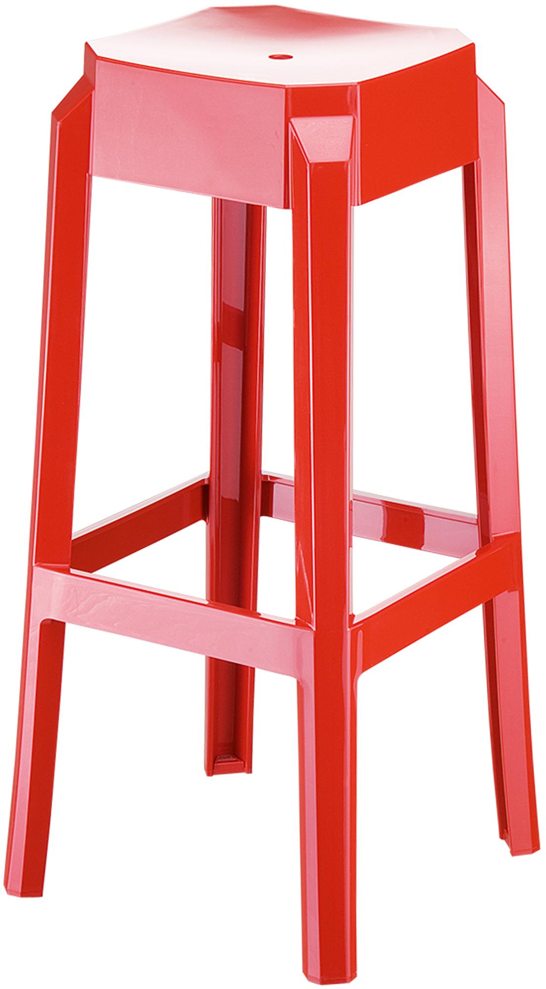 Moderne Barkruk - Design Stoel met Comfort - Weerbestendig, Stapelbaar en UV-bestendig Kleur rood