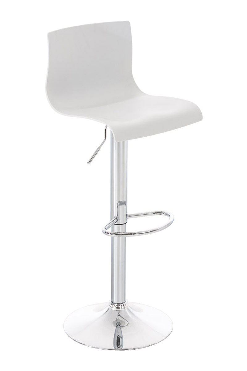 Barkruk Modern - Designkruk - Traploos Verstelbaar & Comfortabel Kleur wit Materiaal onderstel Metaal in chroomlook