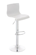 Barkruk Modern - Designkruk - Traploos Verstelbaar & Comfortabel Kleur wit Materiaal onderstel Metaal in chroomlook