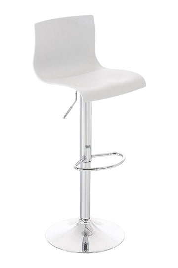 Barkruk Modern - Designkruk - Traploos Verstelbaar & Comfortabel Kleur wit Materiaal onderstel Metaal in chroomlook
