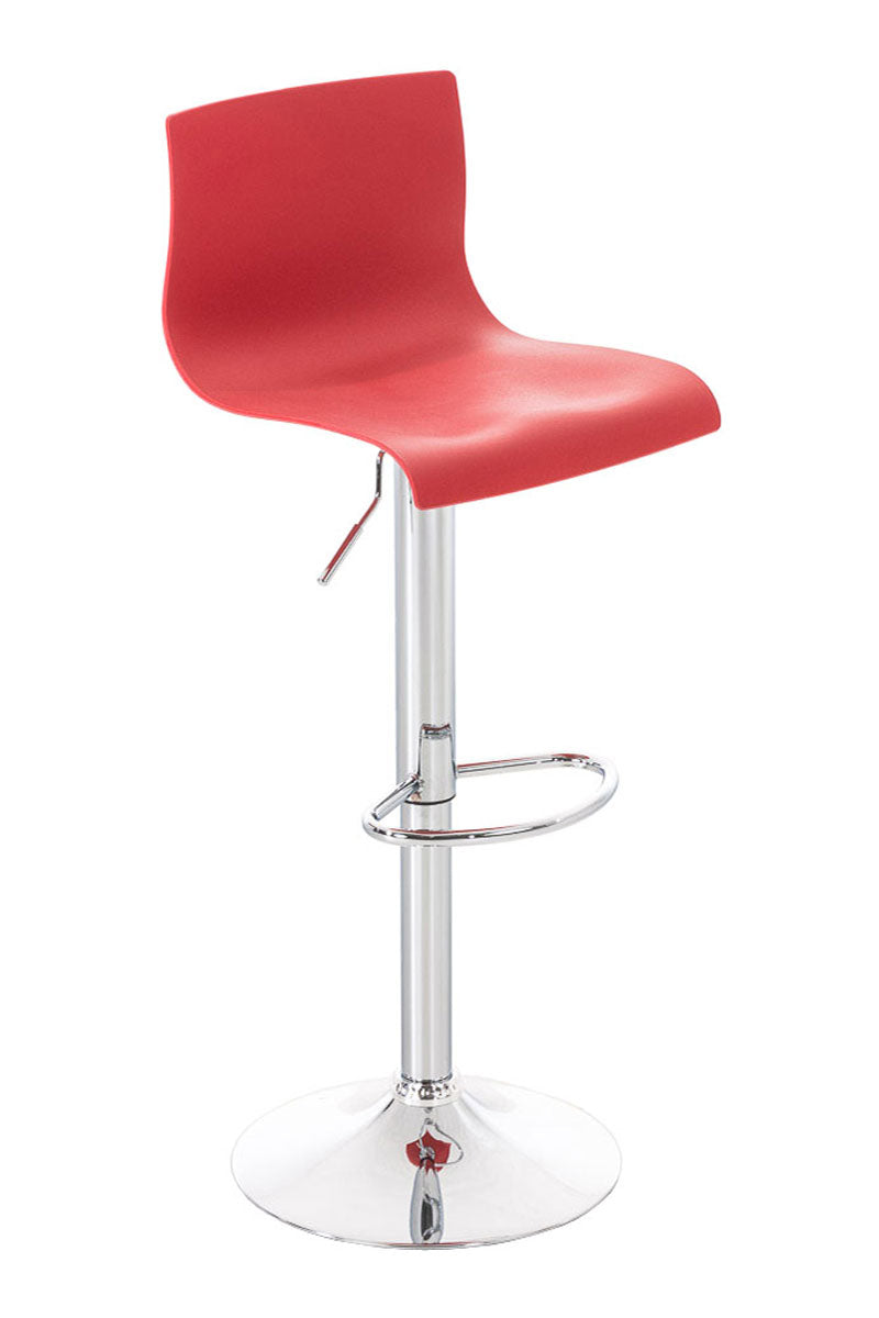 Barkruk Modern - Designkruk - Traploos Verstelbaar & Comfortabel Kleur rood Materiaal onderstel Metaal in chroomlook