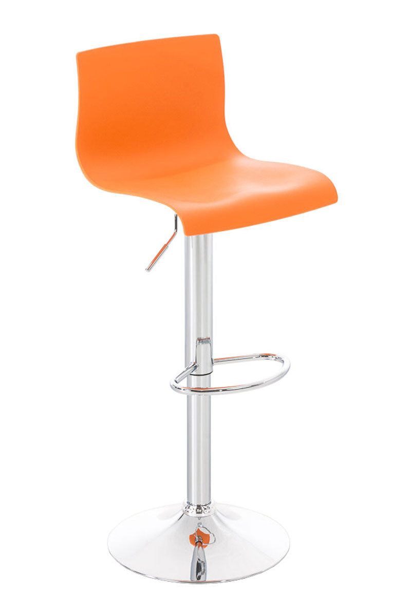 Barkruk Modern - Designkruk - Traploos Verstelbaar & Comfortabel Kleur oranje Materiaal onderstel Metaal in chroomlook