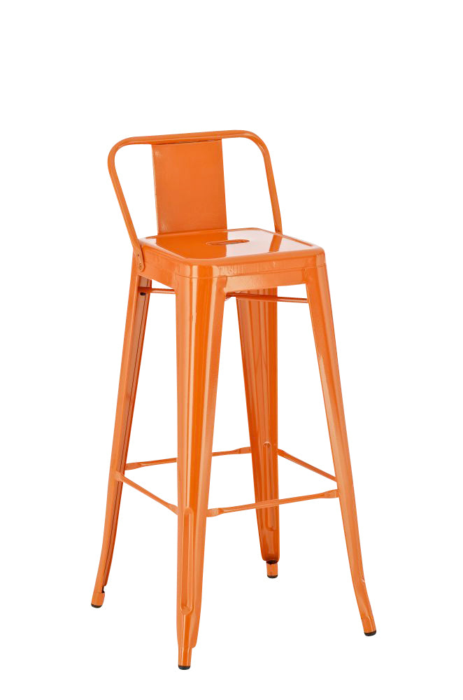Klassieke Barstoel - Retro Kruk - Ultieme Stabiliteit en Comfort Kleur oranje