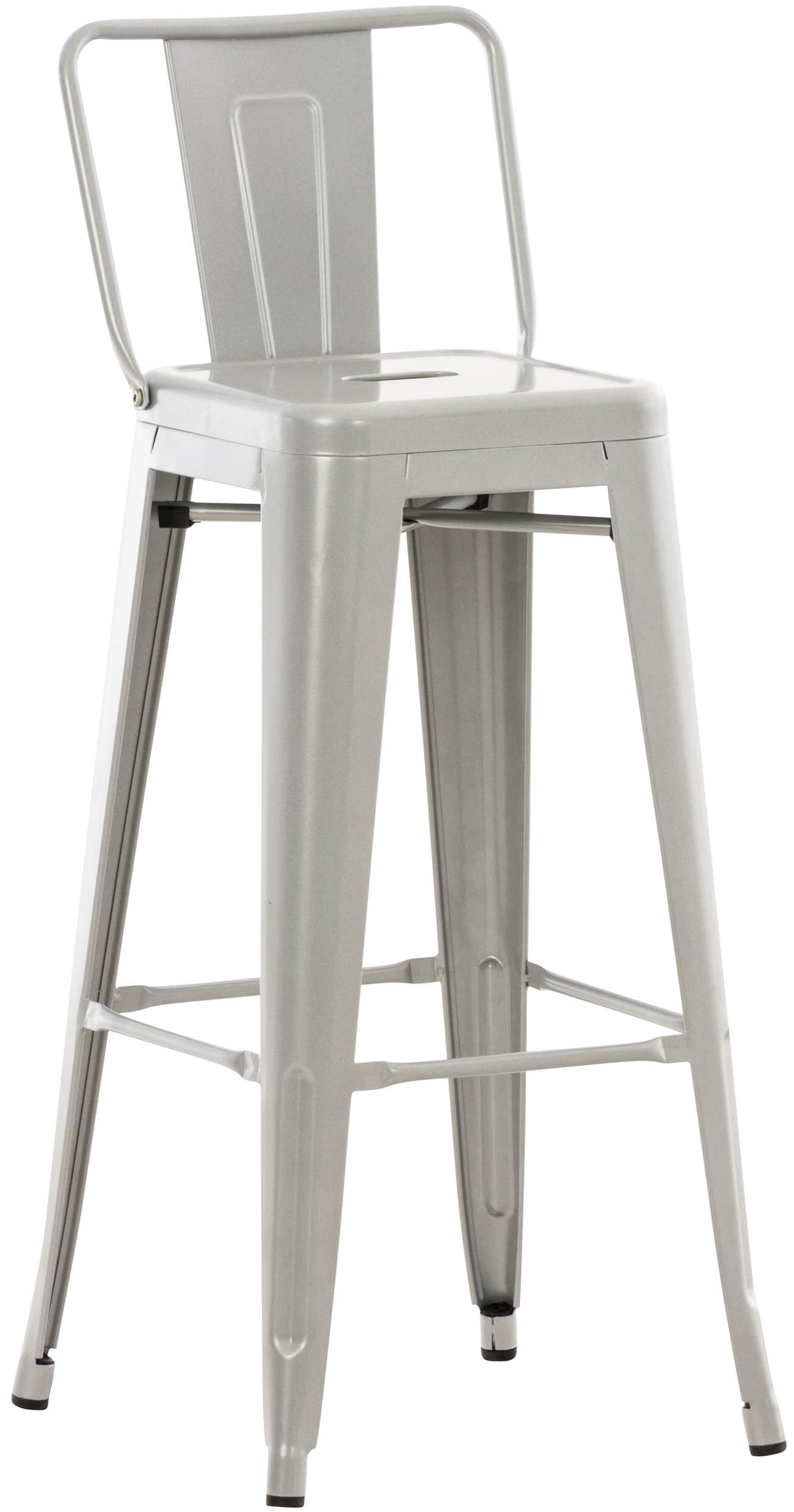Klassieke Barstoel - Retro Kruk - Ultieme Stabiliteit en Comfort Kleur zilver