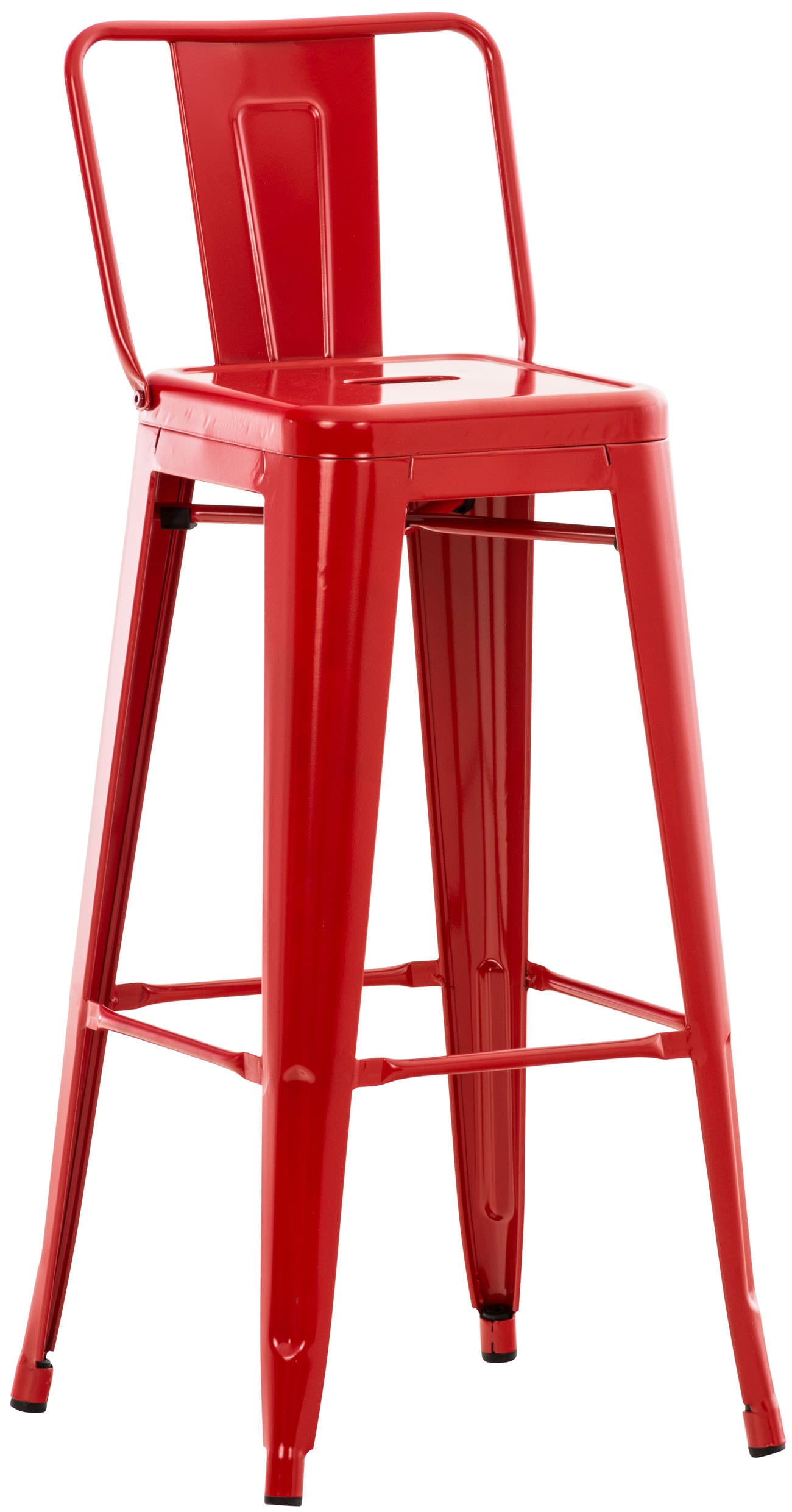 Klassieke Barstoel - Retro Kruk - Ultieme Stabiliteit en Comfort Kleur rood