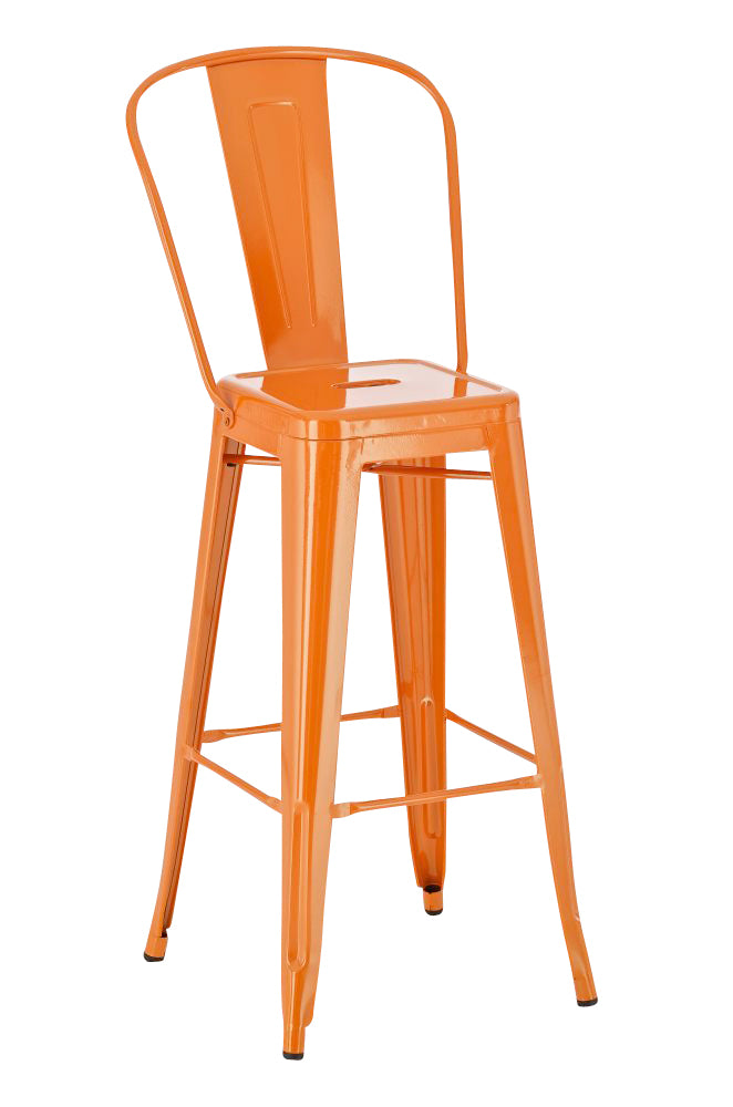 Barkruk Metaal - Stoel - Hoge Stabiliteit en Comfort - Onderhoudsvriendelijk Kleur oranje