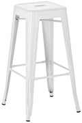 Barstoel, Kruk - Stapelbaar Design, Ruimtebesparend - Moderne uitstraling Kleur wit