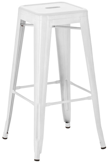 Barstoel, Kruk - Stapelbaar Design, Ruimtebesparend - Moderne uitstraling Kleur wit