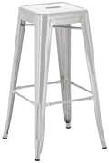 Barstoel, Kruk - Stapelbaar Design, Ruimtebesparend - Moderne uitstraling Kleur zilver