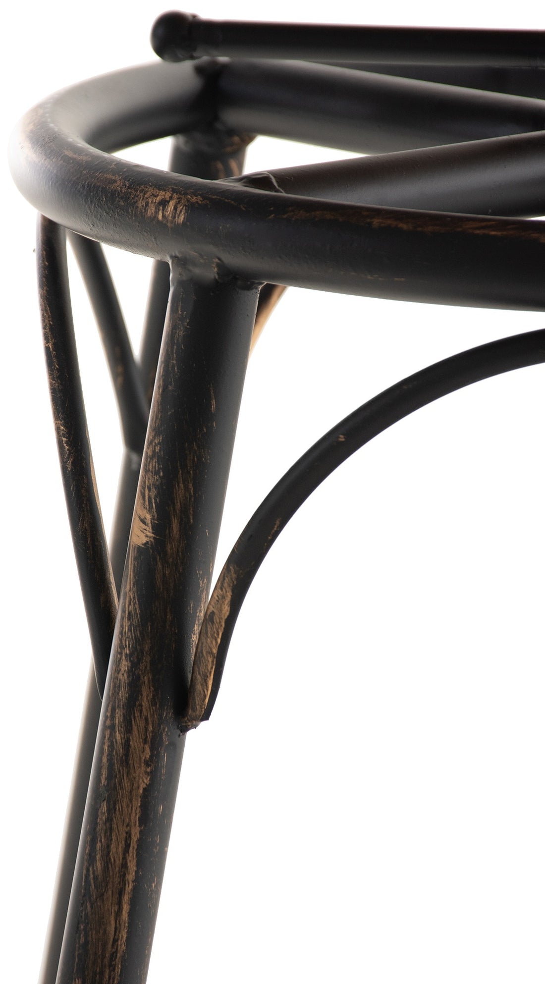 Barkruk Industrieel Design - Houten en Metalen Barkruk - In Hoogte Verstelbaar en Kleur brons