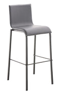 Elegante Barkruk, Hoge Zitkruk - Comfort, Duurzaam Imitatieleer, Stevig Metaal Frame Kleur grijs