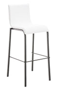Elegante Barkruk, Hoge Zitkruk - Comfort, Duurzaam Imitatieleer, Stevig Metaal Frame Kleur wit