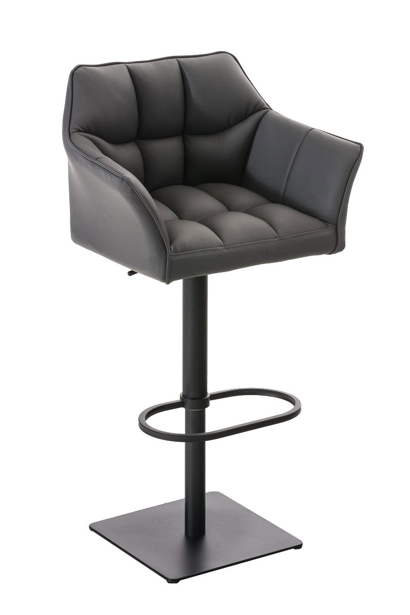 Moderne Barkruk - Elegante Stoel - 360° Draaibaar & Verstelbaar Kleur grijs Onderstel Kleur zwart
