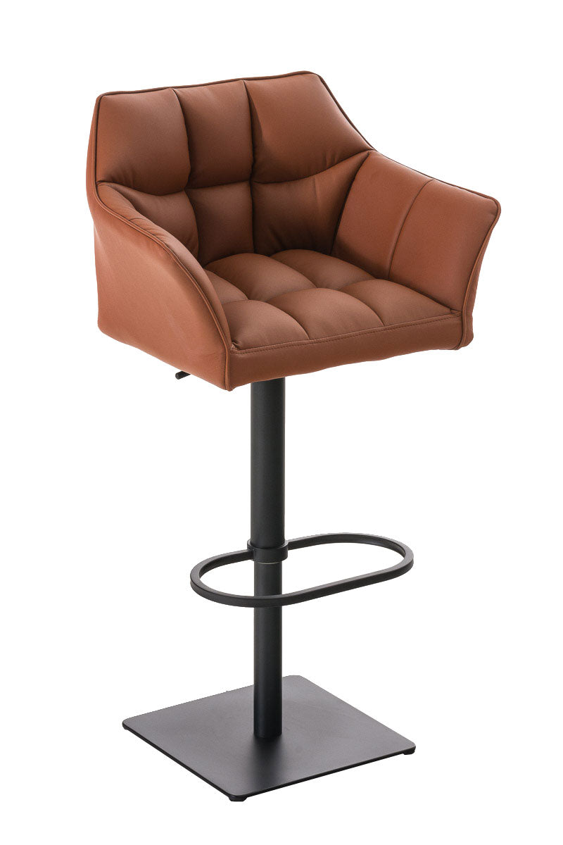 Moderne Barkruk - Elegante Stoel - 360° Draaibaar & Verstelbaar Kleur lichtbruin Onderstel Kleur zwart