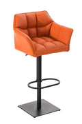 Moderne Barkruk - Elegante Stoel - 360° Draaibaar & Verstelbaar Kleur oranje Onderstel Kleur zwart