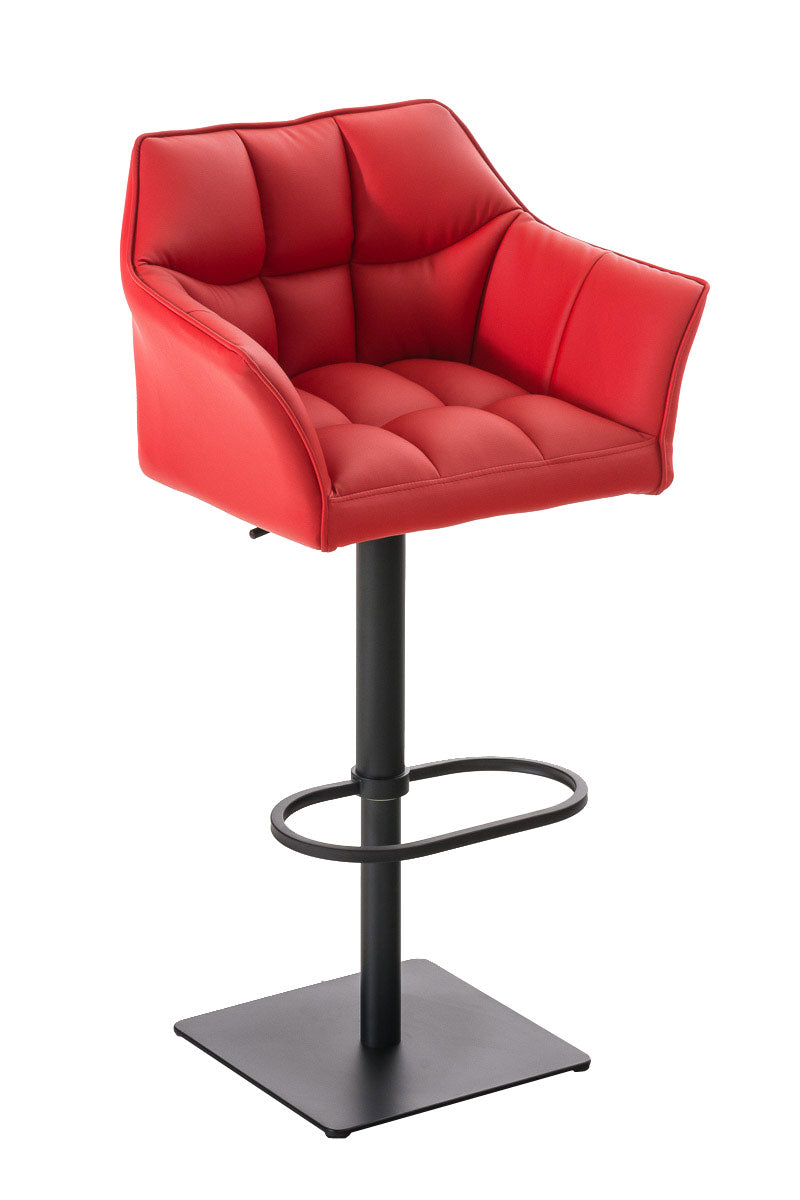 Barkruk - Hocker - Comfortabele Zitting - Kunstlederen Bekleding, Verstelbare Hoogte Kleur rood